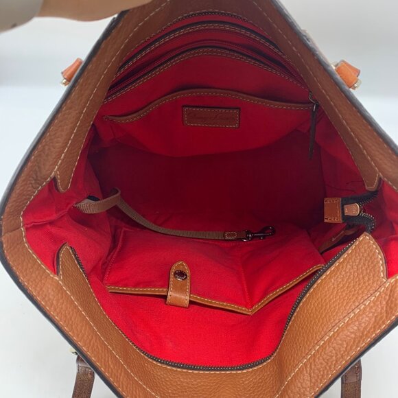 Dooney & Bourke Brown Pebbled Leather Lexington Tote Bag - Picture 10 of 12